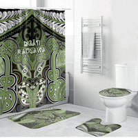 Aotearoa Iwi Ngati Raukawa Bathroom Set Maori Kowhaiwhai Pattern LT19 Bathroom Set (4 pcs) Green - Polynesian Pride