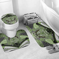 Aotearoa Iwi Ngati Raukawa Bathroom Set Maori Kowhaiwhai Pattern LT19 Mat Set Only (3 pcs) One Size Green - Polynesian Pride