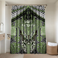 Aotearoa Iwi Ngati Raukawa Bathroom Set Maori Kowhaiwhai Pattern LT19 Shower Curtain Only Green - Polynesian Pride