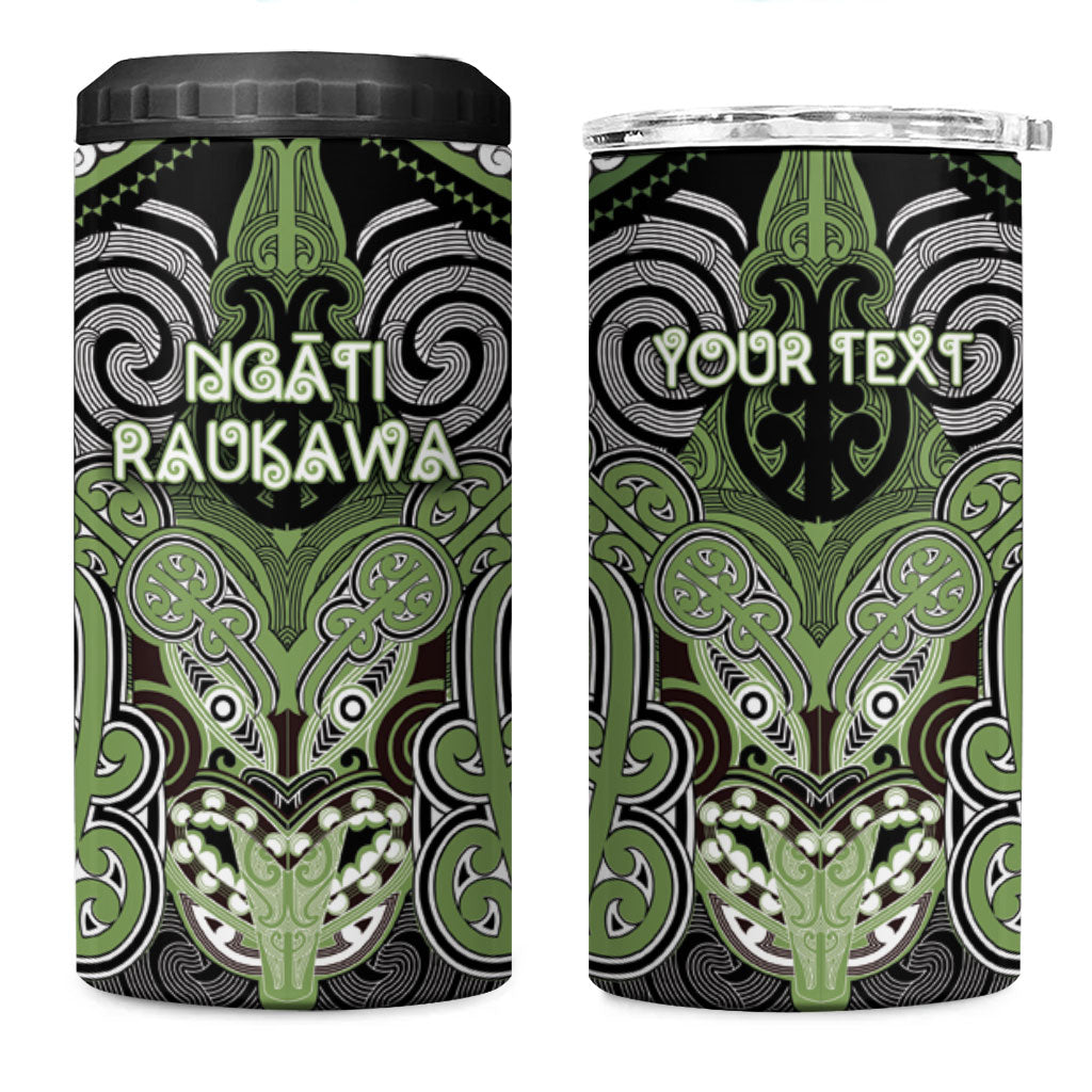 Aotearoa Iwi Ngati Raukawa Personalised 4 in 1 Can Cooler Tumbler Maori Kowhaiwhai Pattern LT19 One Size: 16 oz Green - Polynesian Pride