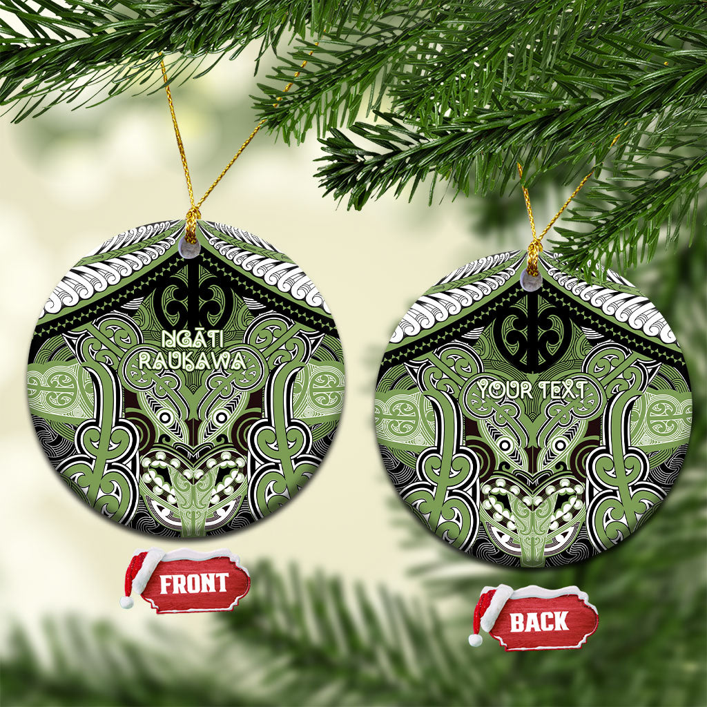 Aotearoa Iwi Ngati Raukawa Personalised Ceramic Ornament Maori Kowhaiwhai Pattern LT19 Circle Green - Polynesian Pride