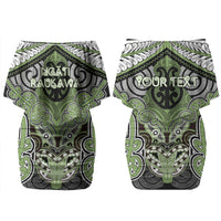Aotearoa Iwi Ngati Raukawa Personalised Couples Matching Off Shoulder Short Dress and Long Sleeve Button Shirt Maori Kowhaiwhai Pattern LT19 - Polynesian Pride