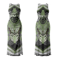 Aotearoa Iwi Ngati Raukawa Personalised Couples Matching Tank Maxi Dress and Long Sleeve Button Shirt Maori Kowhaiwhai Pattern LT19 - Polynesian Pride