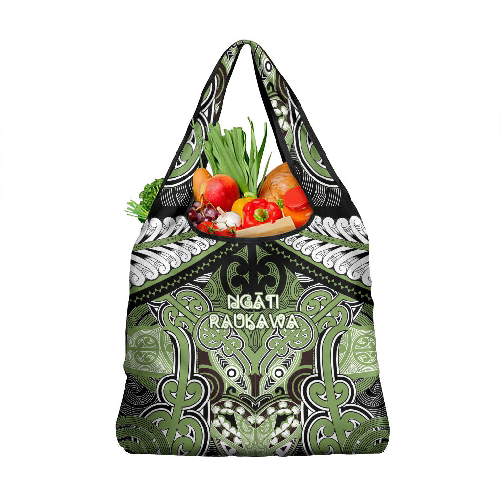 Aotearoa Iwi Ngati Raukawa Grocery Bag Maori Kowhaiwhai Pattern LT19 1-pack One Size Green - Polynesian Pride