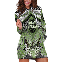 Aotearoa Iwi Ngati Raukawa Personalised Hoodie Dress Maori Kowhaiwhai Pattern LT19 Green - Polynesian Pride