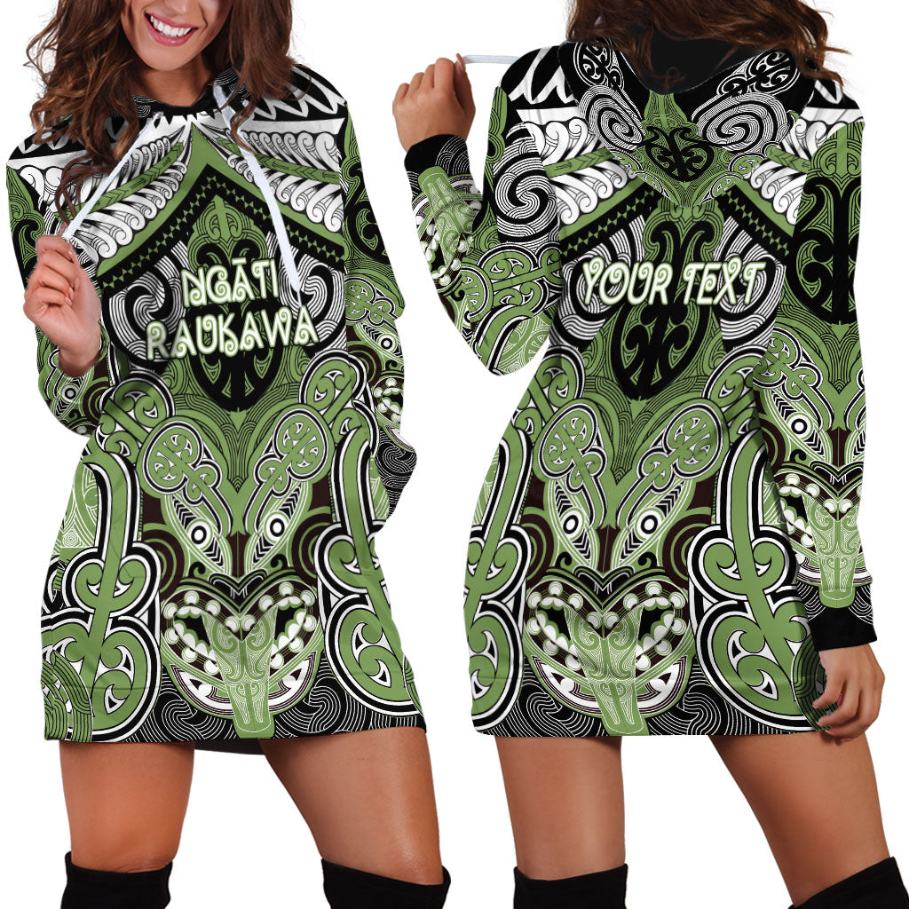 Aotearoa Iwi Ngati Raukawa Personalised Hoodie Dress Maori Kowhaiwhai Pattern LT19 - Polynesian Pride