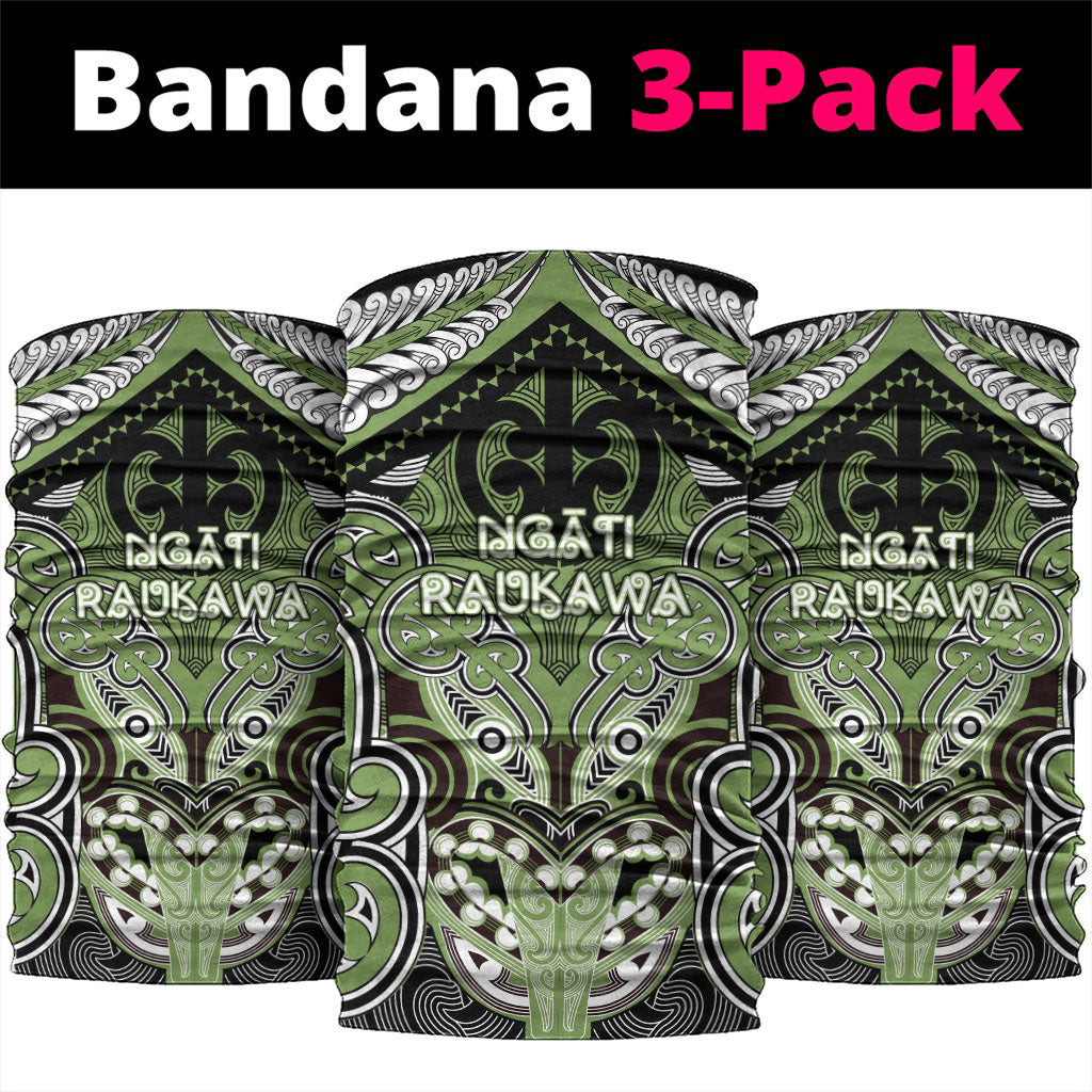 Aotearoa Iwi Ngati Raukawa Neck Gaiter Maori Kowhaiwhai Pattern LT19 package One Size: 25*50cm Green - Polynesian Pride