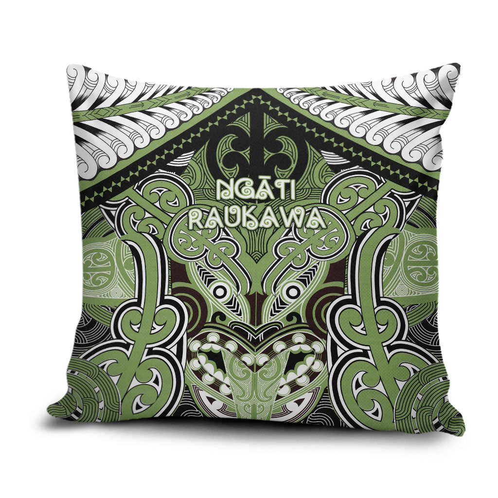 Aotearoa Iwi Ngati Raukawa Pillow Cover Maori Kowhaiwhai Pattern LT19 Green - Polynesian Pride