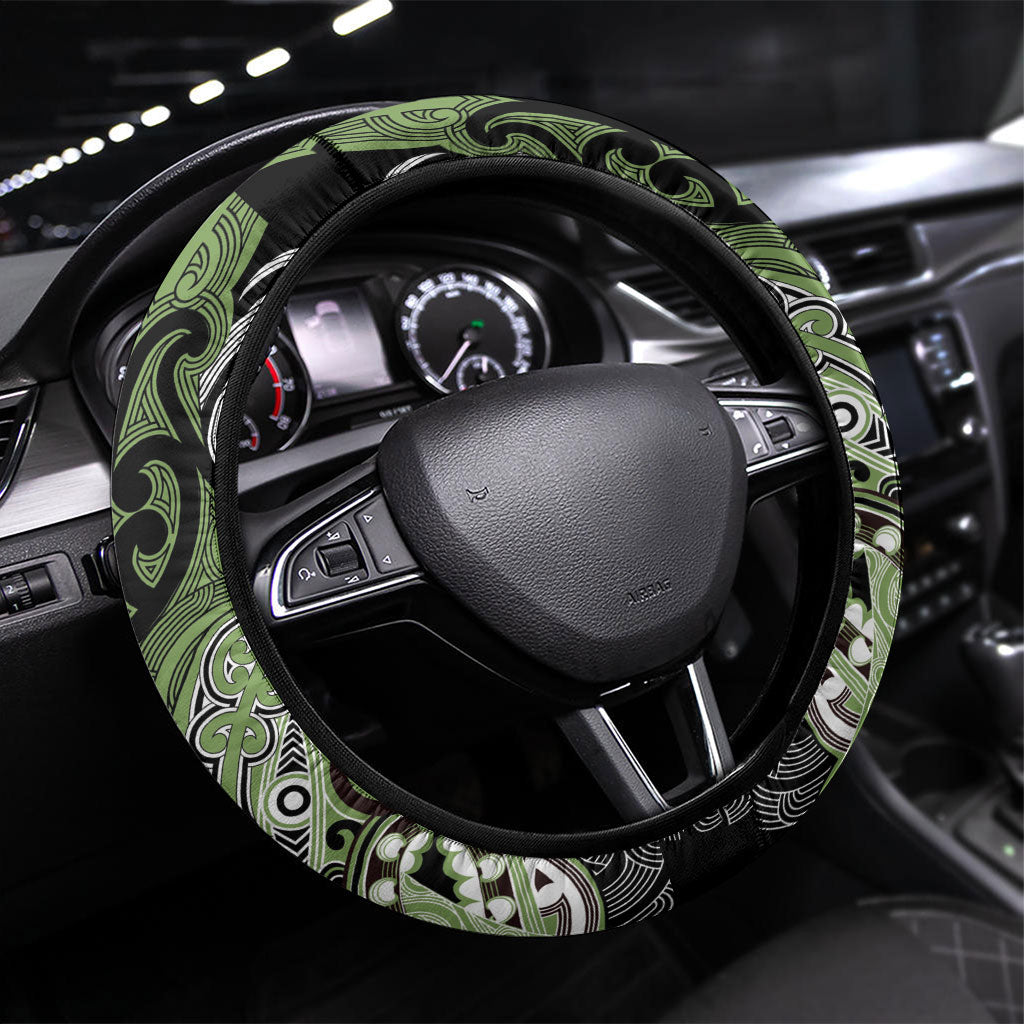 Aotearoa Iwi Ngati Raukawa Steering Wheel Cover Maori Kowhaiwhai Pattern