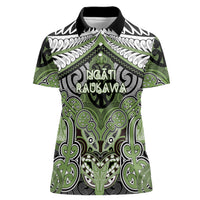 Aotearoa Iwi Ngati Raukawa Personalised Women Polo Shirt Maori Kowhaiwhai Pattern LT19 Female Green - Polynesian Pride