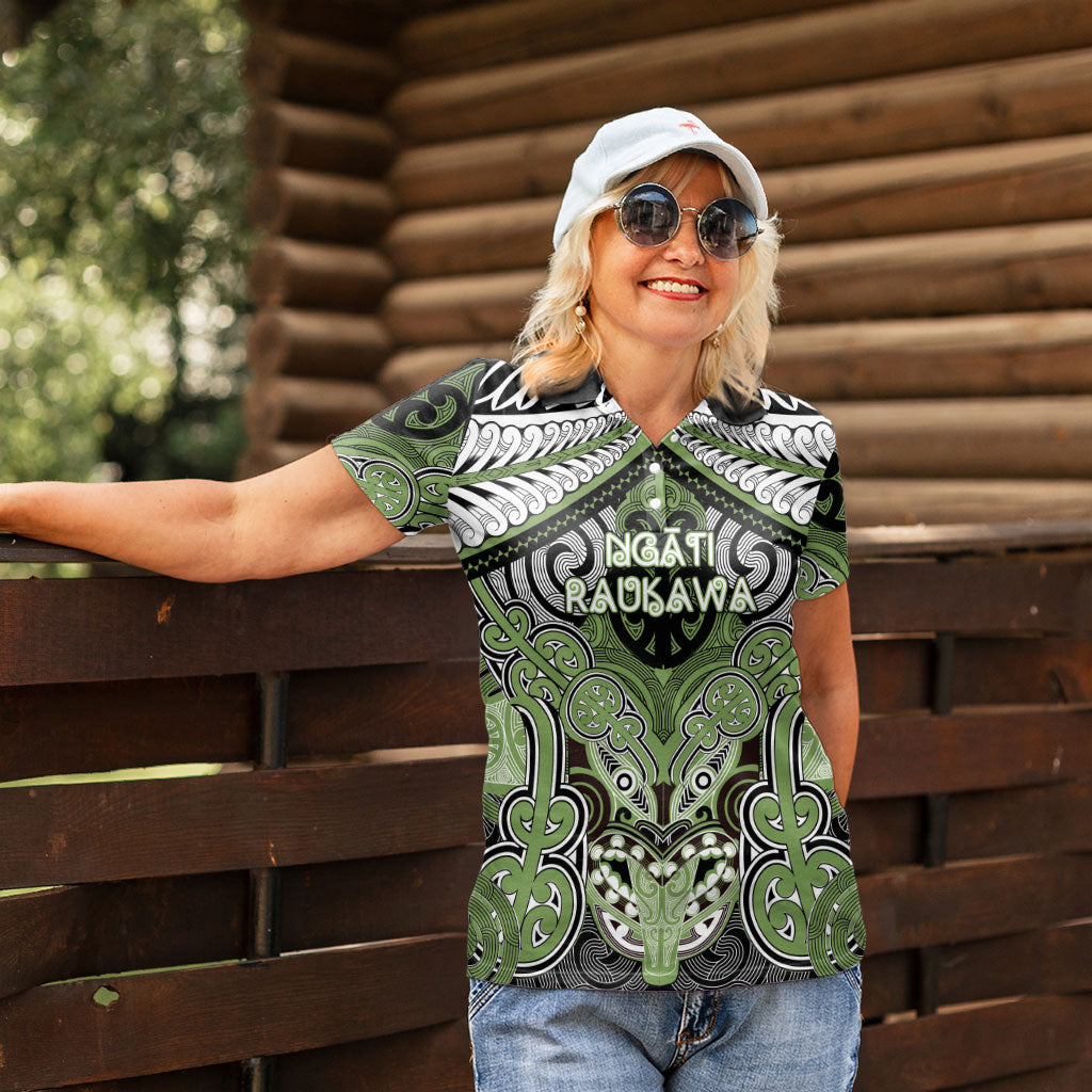 Aotearoa Iwi Ngati Raukawa Personalised Women Polo Shirt Maori Kowhaiwhai Pattern LT19 - Polynesian Pride