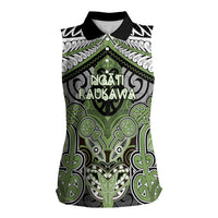 Aotearoa Iwi Ngati Raukawa Personalised Women Sleeveless Polo Shirt Maori Kowhaiwhai Pattern LT19 Female Green - Polynesian Pride