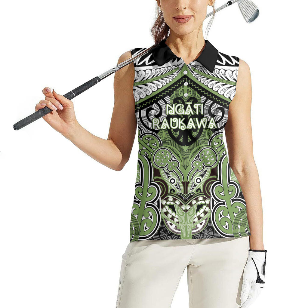 Aotearoa Iwi Ngati Raukawa Personalised Women Sleeveless Polo Shirt Maori Kowhaiwhai Pattern LT19 - Polynesian Pride