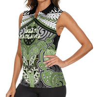 Aotearoa Iwi Ngati Raukawa Personalised Women Sleeveless Polo Shirt Maori Kowhaiwhai Pattern LT19 - Polynesian Pride
