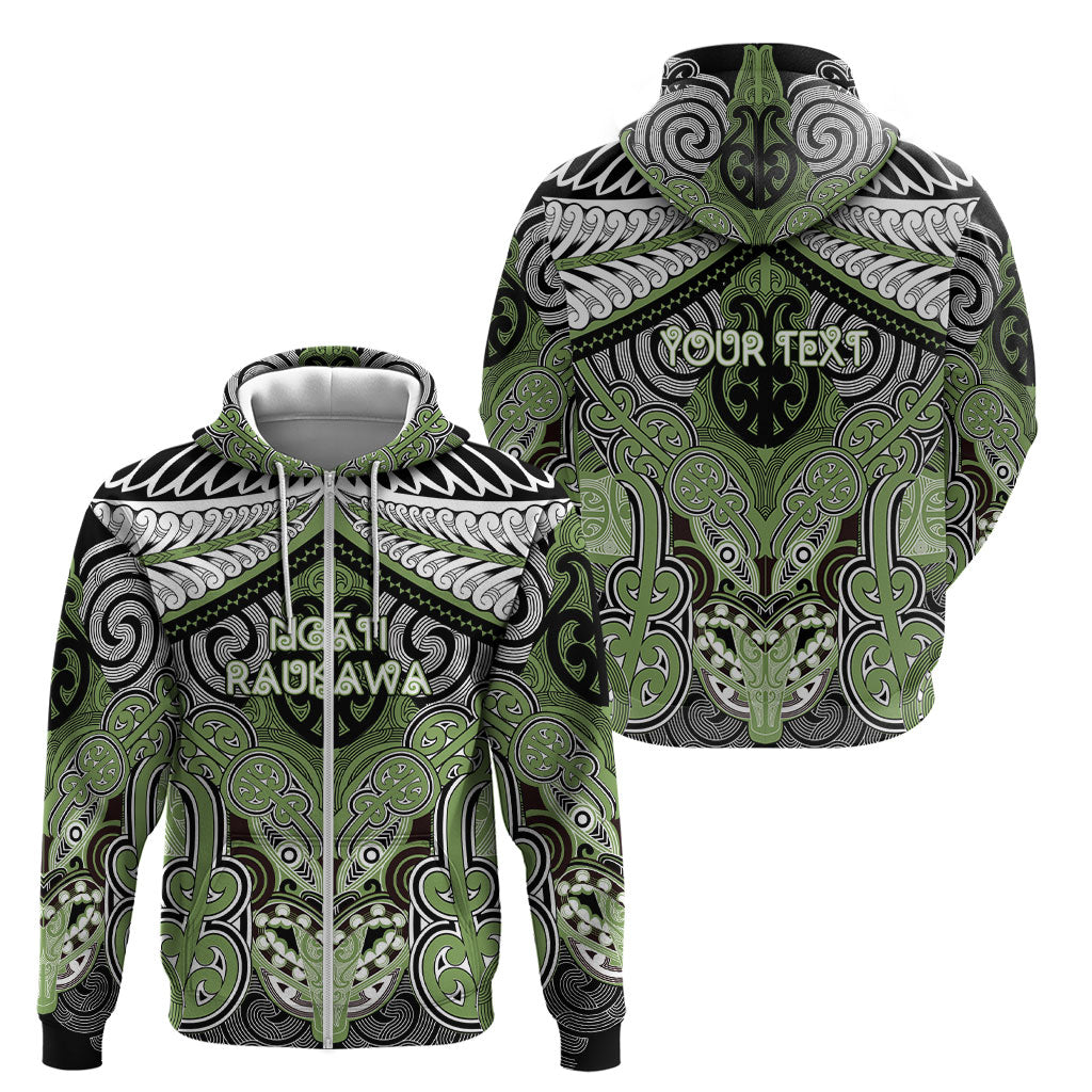 Aotearoa Iwi Ngati Raukawa Personalised Zip Hoodie Maori Kowhaiwhai Pattern