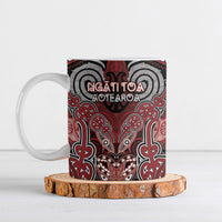 Aotearoa Iwi Ngati Toa Personalised Ceramic Mug Maori Kowhaiwhai Pattern LT19 Red - Polynesian Pride