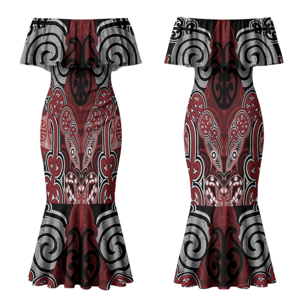 Aotearoa Iwi Ngati Toa Personalised Couples Matching Mermaid Dress and Hawaiian Shirt Maori Kowhaiwhai Pattern LT19 - Polynesian Pride