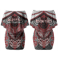 Aotearoa Iwi Ngati Toa Personalised Couples Matching Off Shoulder Short Dress and Hawaiian Shirt Maori Kowhaiwhai Pattern LT19 - Polynesian Pride
