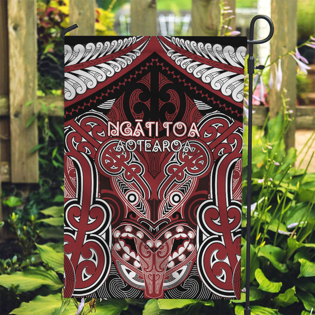 Aotearoa Iwi Ngati Toa Garden Flag Maori Kowhaiwhai Pattern LT19 Garden Flag Red - Polynesian Pride