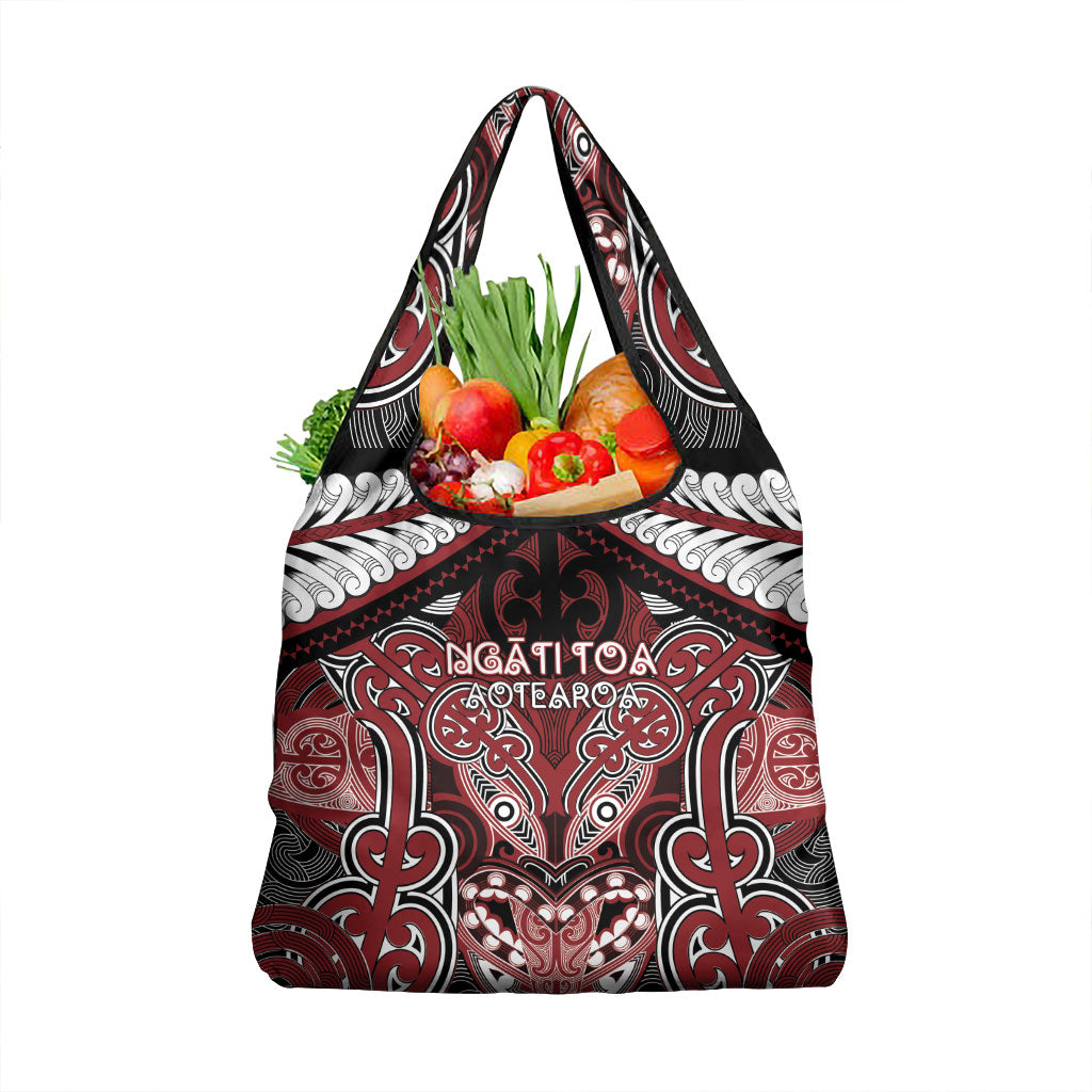 Aotearoa Iwi Ngati Toa Grocery Bag Maori Kowhaiwhai Pattern LT19 1-pack One Size Red - Polynesian Pride