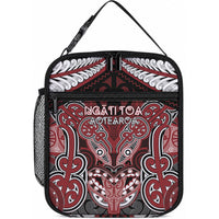 Aotearoa Iwi Ngati Toa Lunch Bag Maori Kowhaiwhai Pattern LT19 10.2 × 8.3 × 4.3 inch Red - Polynesian Pride