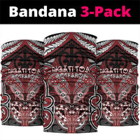 Aotearoa Iwi Ngati Toa Neck Gaiter Maori Kowhaiwhai Pattern LT19 package One Size: 25*50cm Red - Polynesian Pride