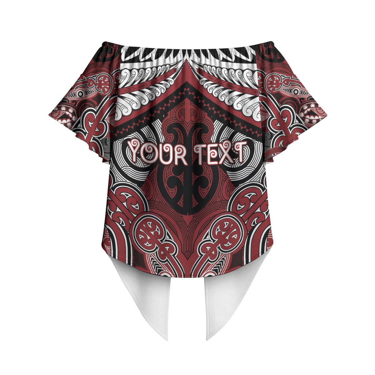 Aotearoa Iwi Ngati Toa Personalised Off Shoulder Wrap Waist Top Maori Kowhaiwhai Pattern LT19 - Polynesian Pride