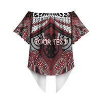 Aotearoa Iwi Ngati Toa Personalised Off Shoulder Wrap Waist Top Maori Kowhaiwhai Pattern LT19 - Polynesian Pride