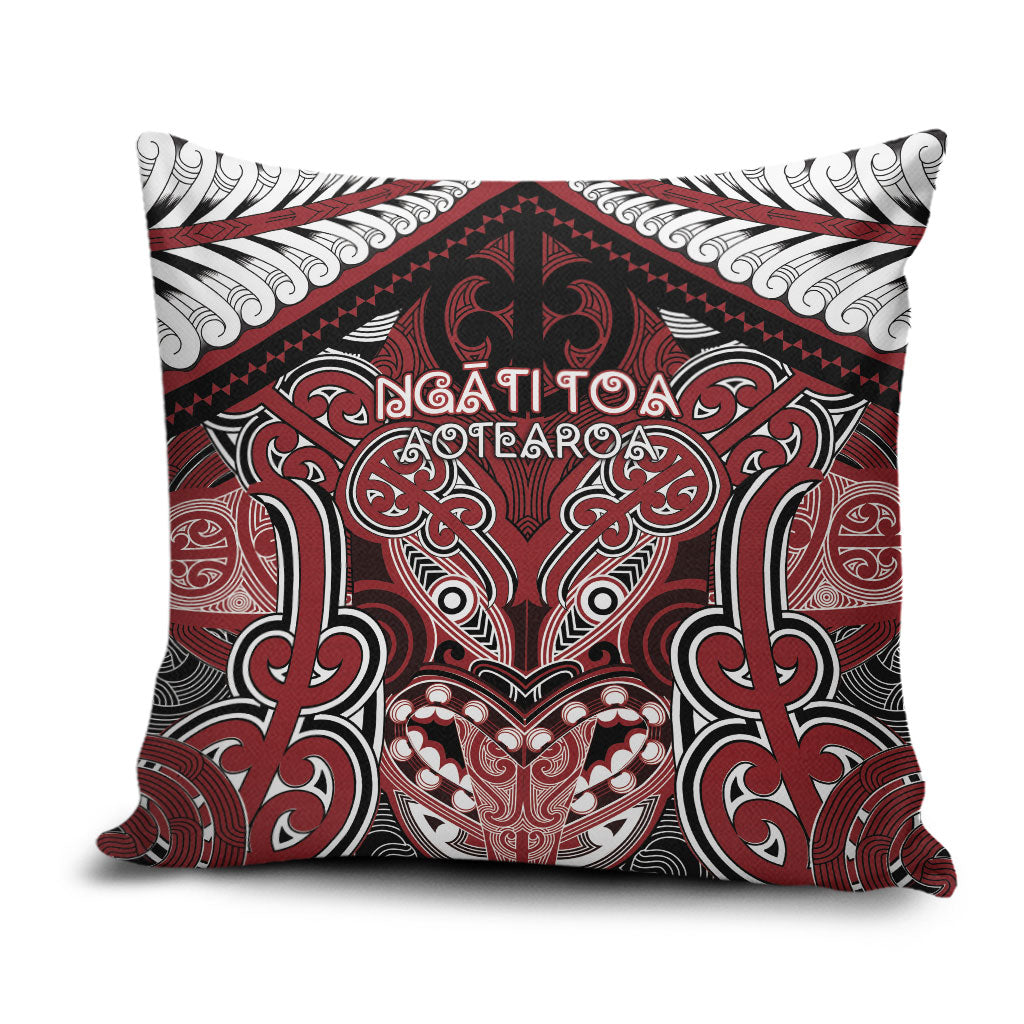 Aotearoa Iwi Ngati Toa Pillow Cover Maori Kowhaiwhai Pattern LT19 Red - Polynesian Pride