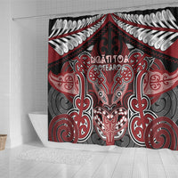 Aotearoa Iwi Ngati Toa Shower Curtain Maori Kowhaiwhai Pattern