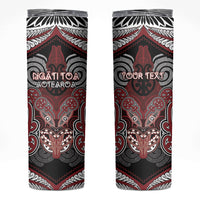 Aotearoa Iwi Ngati Toa Personalised Skinny Tumbler Maori Kowhaiwhai Pattern LT19 Red - Polynesian Pride
