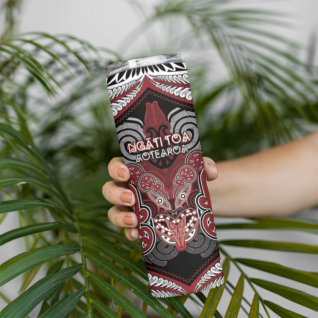 Aotearoa Iwi Ngati Toa Personalised Skinny Tumbler Maori Kowhaiwhai Pattern LT19 - Polynesian Pride