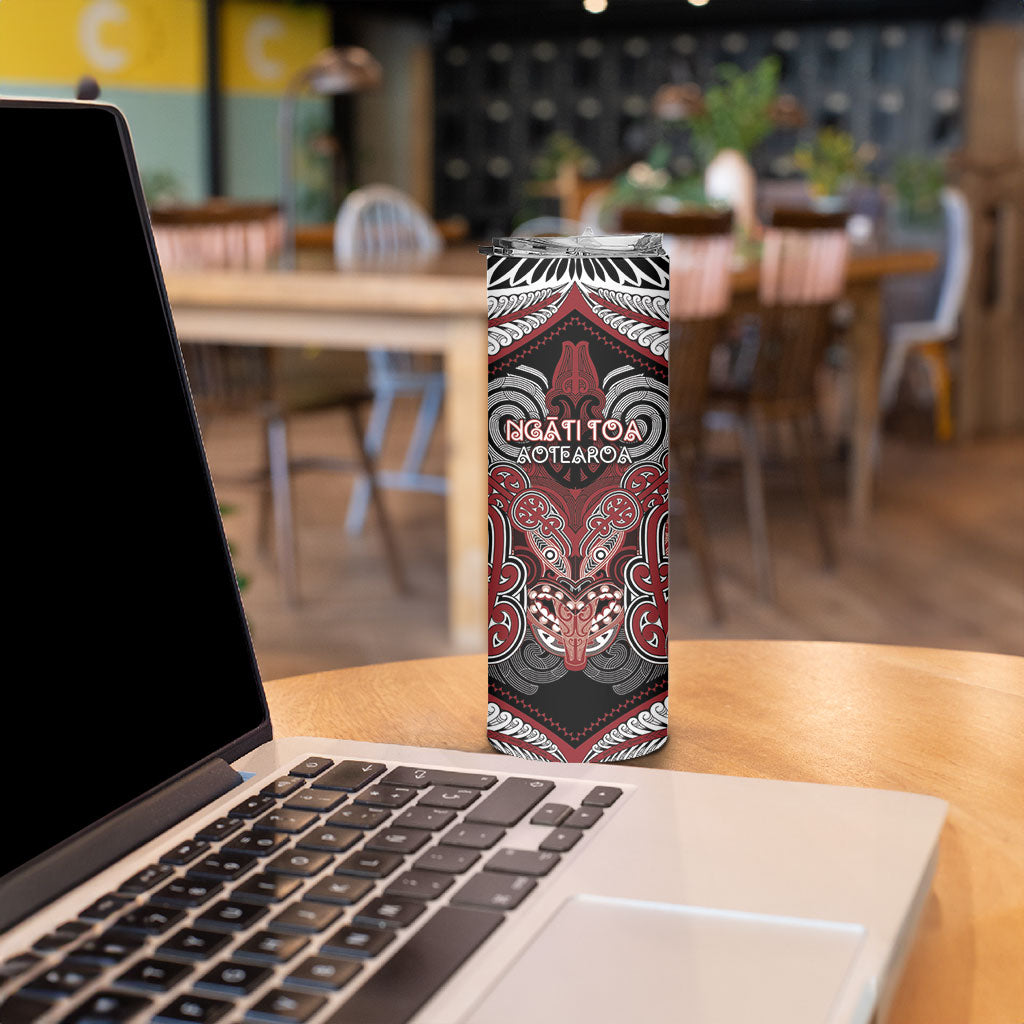 Aotearoa Iwi Ngati Toa Personalised Skinny Tumbler Maori Kowhaiwhai Pattern LT19 - Polynesian Pride