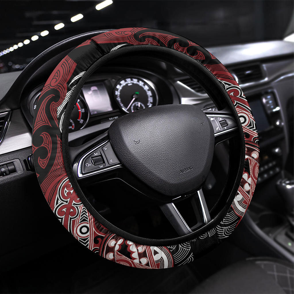 Aotearoa Iwi Ngati Toa Steering Wheel Cover Maori Kowhaiwhai Pattern