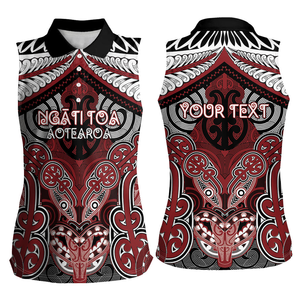 Aotearoa Iwi Ngati Toa Personalised Women Sleeveless Polo Shirt Maori Kowhaiwhai Pattern