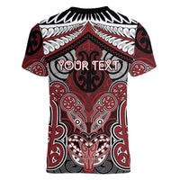 Aotearoa Iwi Ngati Toa Personalised Women V-Neck T-Shirt Maori Kowhaiwhai Pattern
