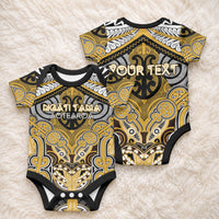 Aotearoa Iwi Ngati Tama Personalised Baby Onesie Maori Kowhaiwhai Pattern LT19 - Polynesian Pride