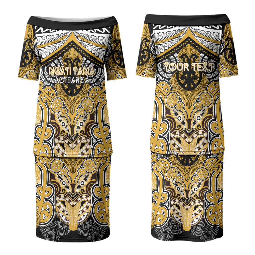 Aotearoa Iwi Ngati Tama Personalised Couples Matching Puletasi and Hawaiian Shirt Maori Kowhaiwhai Pattern LT19 - Polynesian Pride