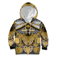 Aotearoa Iwi Ngati Tama Personalised Kid Hoodie Maori Kowhaiwhai Pattern LT19 Hoodie Yellow - Polynesian Pride