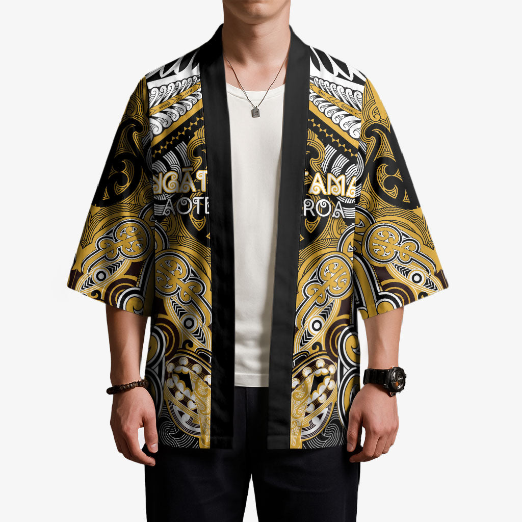 Aotearoa Iwi Ngati Tama Personalised Kimono Maori Kowhaiwhai Pattern
