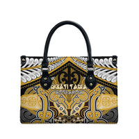 Aotearoa Iwi Ngati Tama Leather Bag Maori Kowhaiwhai Pattern LT19 - Polynesian Pride