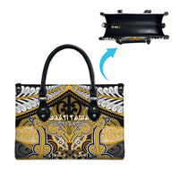 Aotearoa Iwi Ngati Tama Leather Bag Maori Kowhaiwhai Pattern LT19 - Polynesian Pride