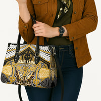 Aotearoa Iwi Ngati Tama Leather Bag Maori Kowhaiwhai Pattern LT19 - Polynesian Pride