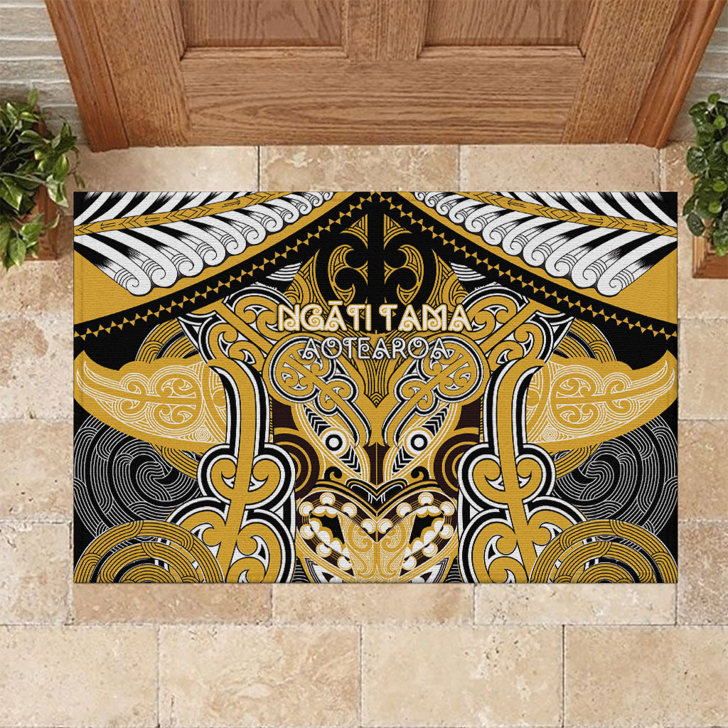Aotearoa Iwi Ngati Tama Rubber Doormat Maori Kowhaiwhai Pattern