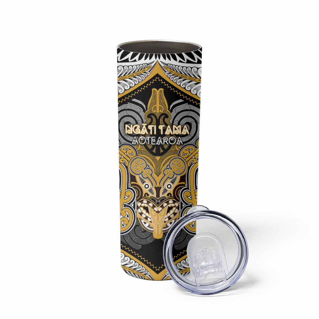 Aotearoa Iwi Ngati Tama Personalised Skinny Tumbler Maori Kowhaiwhai Pattern LT19 - Polynesian Pride