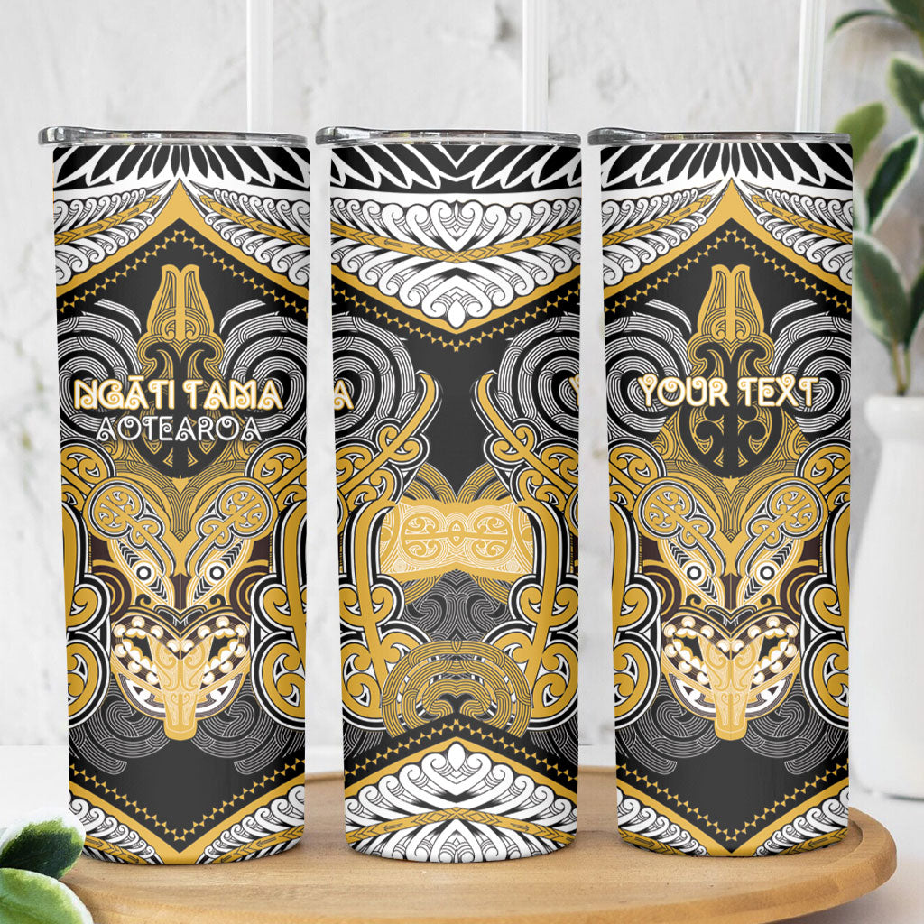 Aotearoa Iwi Ngati Tama Personalised Skinny Tumbler Maori Kowhaiwhai Pattern LT19 - Polynesian Pride