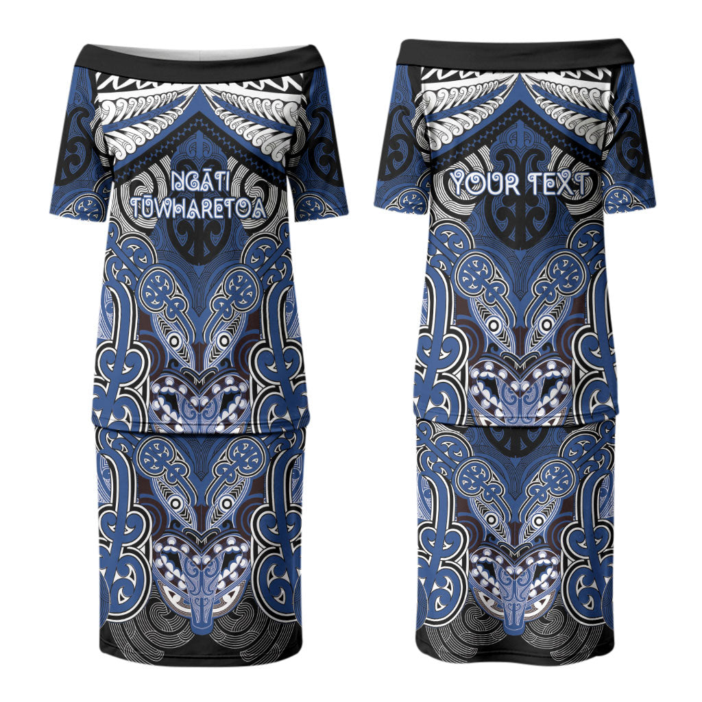 Aotearoa Iwi Ngati Tuwharetoa Personalised Couples Matching Puletasi and Hawaiian Shirt Maori Kowhaiwhai Pattern LT19 - Polynesian Pride