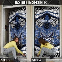 Aotearoa Iwi Ngati Tuwharetoa Personalised Door Cover Maori Kowhaiwhai Pattern LT19 - Polynesian Pride