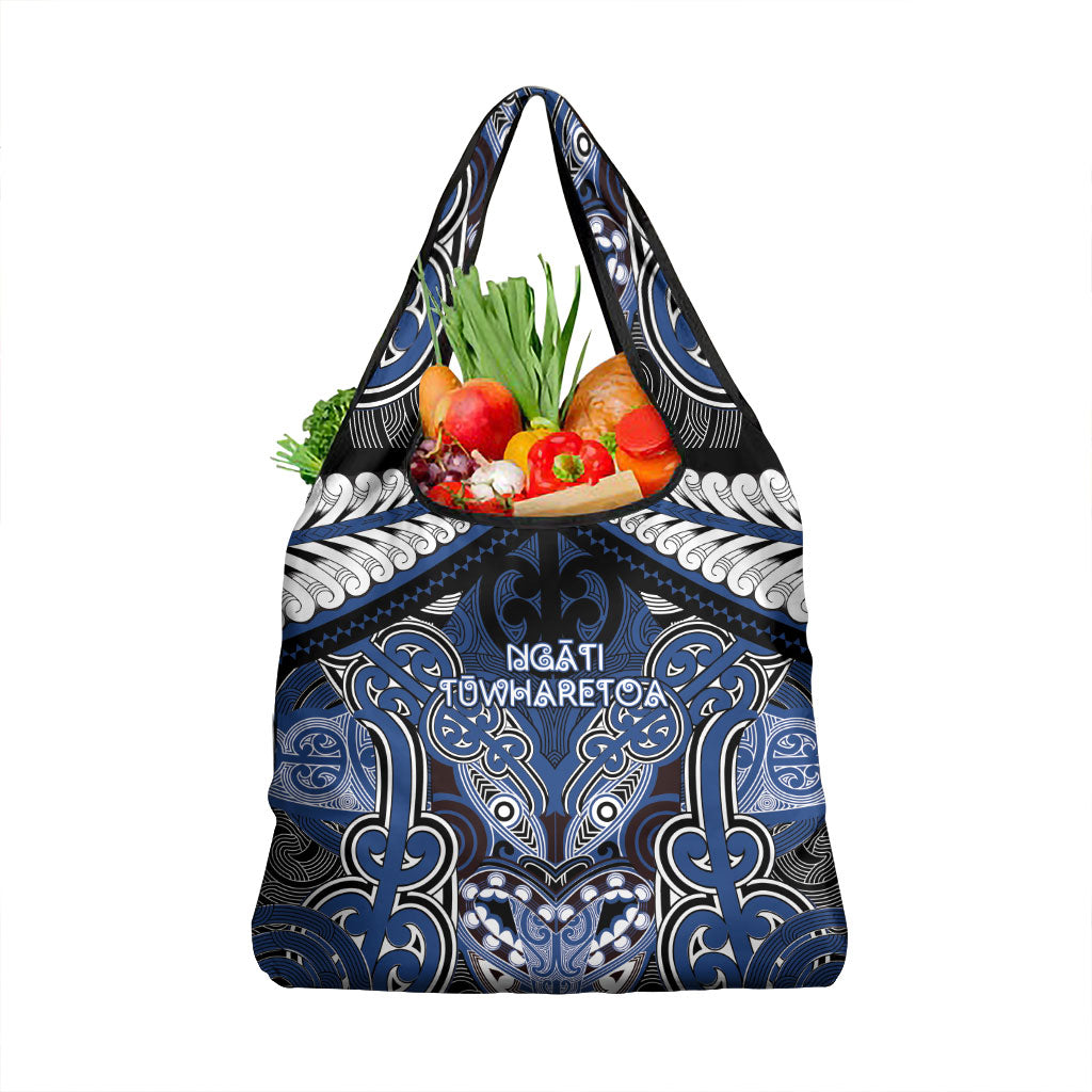 Aotearoa Iwi Ngati Tuwharetoa Grocery Bag Maori Kowhaiwhai Pattern LT19 1-pack One Size Blue - Polynesian Pride