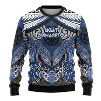 Aotearoa Iwi Ngati Tuwharetoa Personalised Ugly Christmas Sweater Maori Kowhaiwhai Pattern LT19 - Polynesian Pride